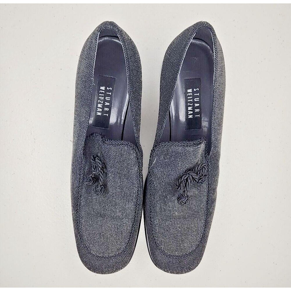 Stuart Weitzman Black Loafer Tortoise Trim Size 10 Slip-On Designer Shoes Flats